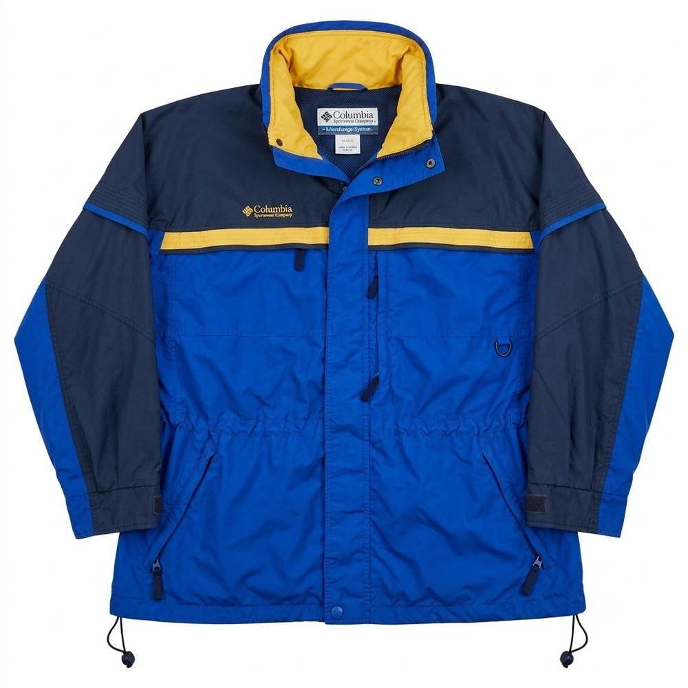 Vintage Columbia Interchange Jacket Shell Mens XL Blue Gizzmo Gorpcore Ski Coat